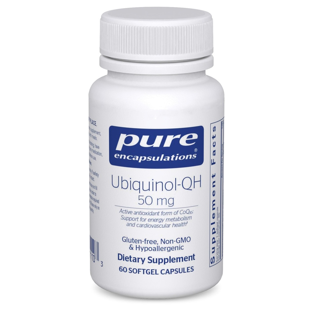 Pure Encapsulations Ubiquinol-QH 50 mg | Active Form of CoQ10 Immune Health, Cellular Energy ve Cardiovascular Health* | 60 Softgel Capsules