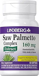 Lindberg Saw Palmetto Extract | 160 mg | 60 Softgels | Erkekler ve Kadınlar için | Standartlaştırılmış Tamam | Non-GMO ve Gluten Ücretsiz