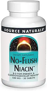 Source Naturals No- Flush Niacin, B-3 για την Ενέργεια & Καρδιαγγειακή Υγεία* 500 mg - 30 δισκία