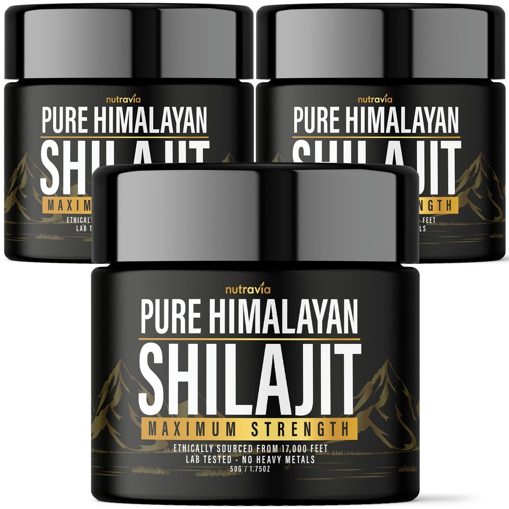 (3 Pack) Shilajit Καθαρή οργανική ρητίνη Ιμαλαΐων - Φυσικό αυθεντικό εργαστήριο δοκιμαστεί Φόρμουλα για άνδρες, γυναίκες - Χωρίς βαρέα μέταλλα - 600mg Max Strength with 85+ Trace Minerals Golden Grade Shilajit Συμπλήρωμα