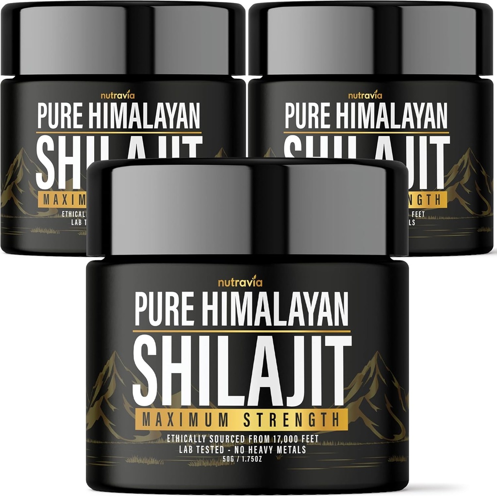 (3 Pack) Shilajit Pure Himalaya Organik Temizlik - Doğal Kimlik Lab Erkekler için Test Edilmiş Formula, Kadınlar - Ağır Metaller - 85+ Trace Mineralleri Altın Sınıf Shilajit Supplement