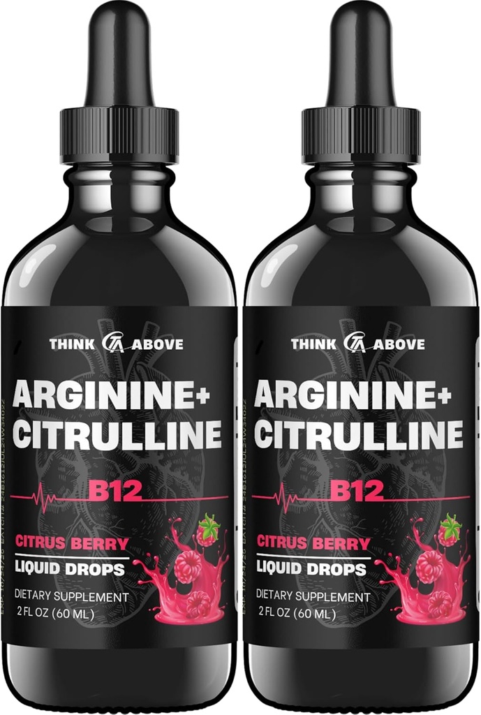 L-Arginine + L-Citrulline + B12 Liquid Drops, Citrus Berry Flavor, 2 fl oz, 2 paket