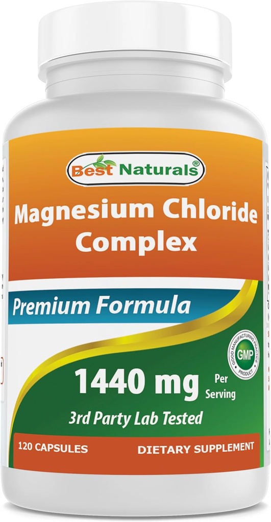 En İyi Doğallar Magnezyum Klorid (Cloruro De Magnesio) Servis başına 1440 mg Kompleks - 120 Capsules