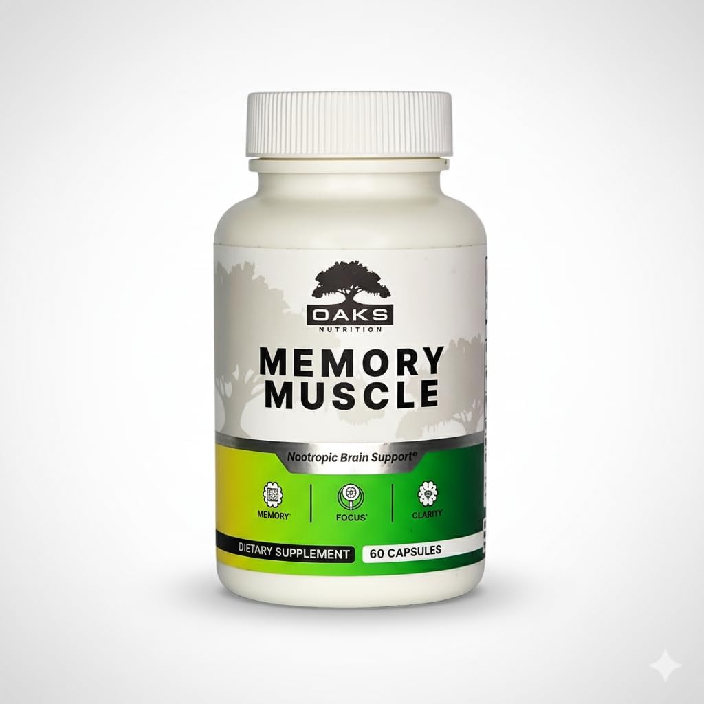 Μνήμη Μυς – Προηγμένο Nootropic Συμπλήρωμα εγκεφάλου με βιταμίνη Β12, Bacopa Monnieri & DMAE για Εστίαση, Μνήμη, Διανοητική Καθαρότητα & Καθαρή Ενέργεια – Premium Γνωστική Φόρμουλα Υποστήριξης