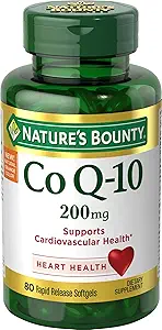Nature's Bounty Co Q-10 200 mg Hızlı Yayın Softgels Supports Cadiovascular Health 80 Ea (Pack of 4)