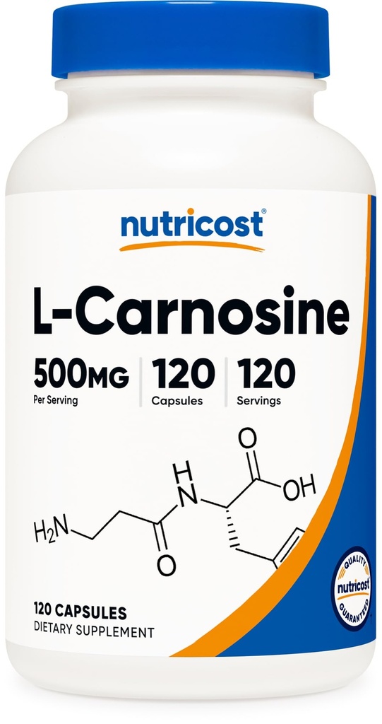 Nutricost L-Καρνοσίνη 500mg, 120 κάψουλες - Χωρίς γλουτένη και μη ΓΤΟ