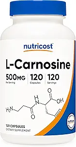 Nutricost L-Carnosine 500 mg, 120 Capsules - Gluten Free & Non-GMO