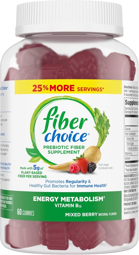 Fiber Choice 5g Gummies, Mixed Berry, 60ct 