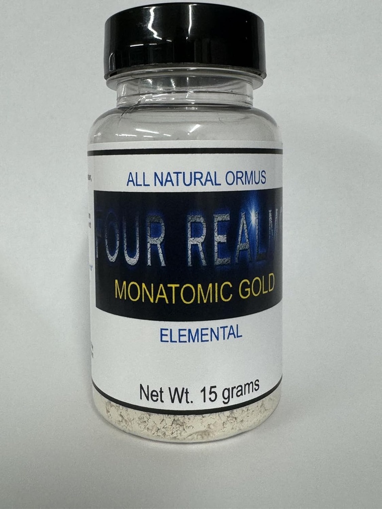 Four Realms Monatomic Gold Monoatomic Elixir 15 Grams - Ormus - Orme, Colloidal - Zero Salt veya Fillers