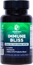 Immune Bliss - Broad Spectrum Daily Wellness Mevsimsel Hastalık Desteği | L-Lysine Monolaurin Probiyotik Prebiyotik Mix | Doğal Savunma sağlar | Vegan Vegetarian Non-GMO | 60 Capsules