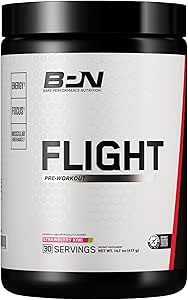 BARE PERFORMANCE NUTRITION BPN Πτήση πριν από την προπόνηση, υποστηρίζει την ενέργεια και την ψυχική εστίαση, βελτιωμένη αντοχή & μυϊκές αντλίες με CarnoSyn® Beta Alanine, Φράουλα Kiwi, 30 εξυπηρετούν
