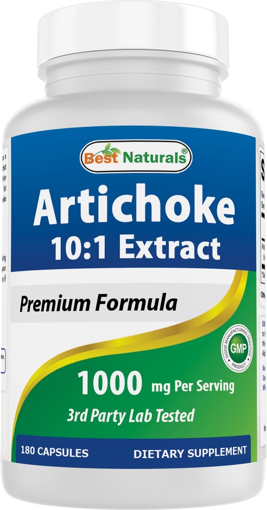 En İyi Doğallar Artichoke Extract 1000 mg Per Servis 3. Parti Lab Test Edildi - 180 Capsules