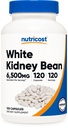 Nutricost White Kidney Beans Capsules 6,500 mg Equivalent, 120 Capsules - Vegetarian Caps, Gluten Free ve GMO Free
