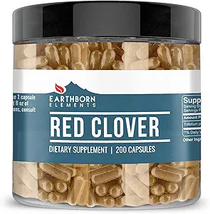 Earthborn Elements Red Clover, 200 Capsules, Pure & Undiled, No Wordss