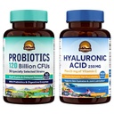 Vitalitown Gut-Skin Sche (Pack of 2) | Probiyotikler 120 Milyar CFUs (Item 1) & Hyaluronic Asit (Item 2) | 30 + 90 Capsules