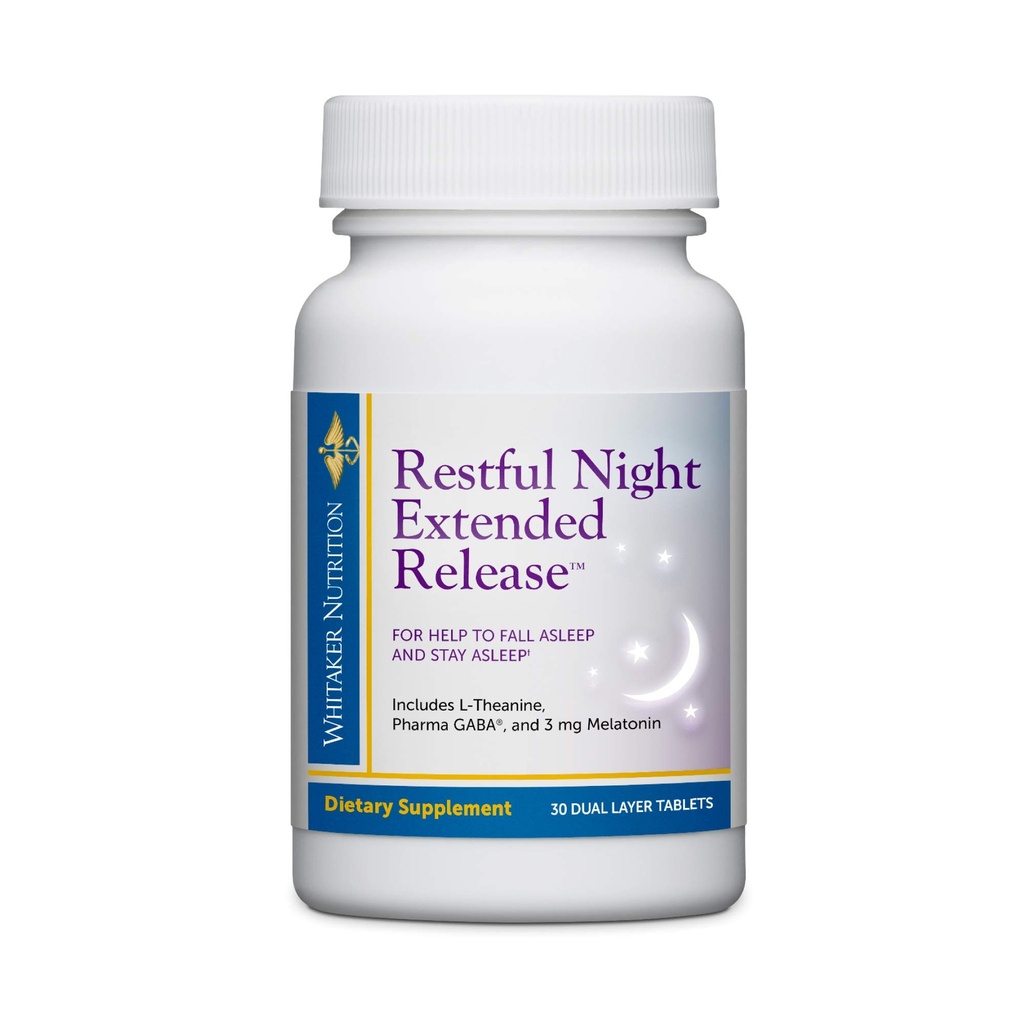 Dr. Whitaker Restful Night Extended release Melatonin Sleep Aid You Fall Asleep'i gözden geçirmenize yardımcı oluyor ve Double-Layer, Extended release Technology, 30 Tabletler (30-Day Supply)