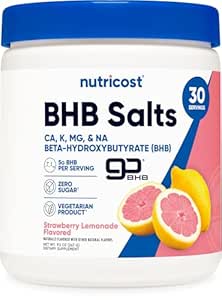 Nutricost BHB Salts İçgörü (30 Hizmet, Strawberry Lemonade Flavored) (5G BHB Oda başına) - 0G Total Sugars, Vegetarian Product