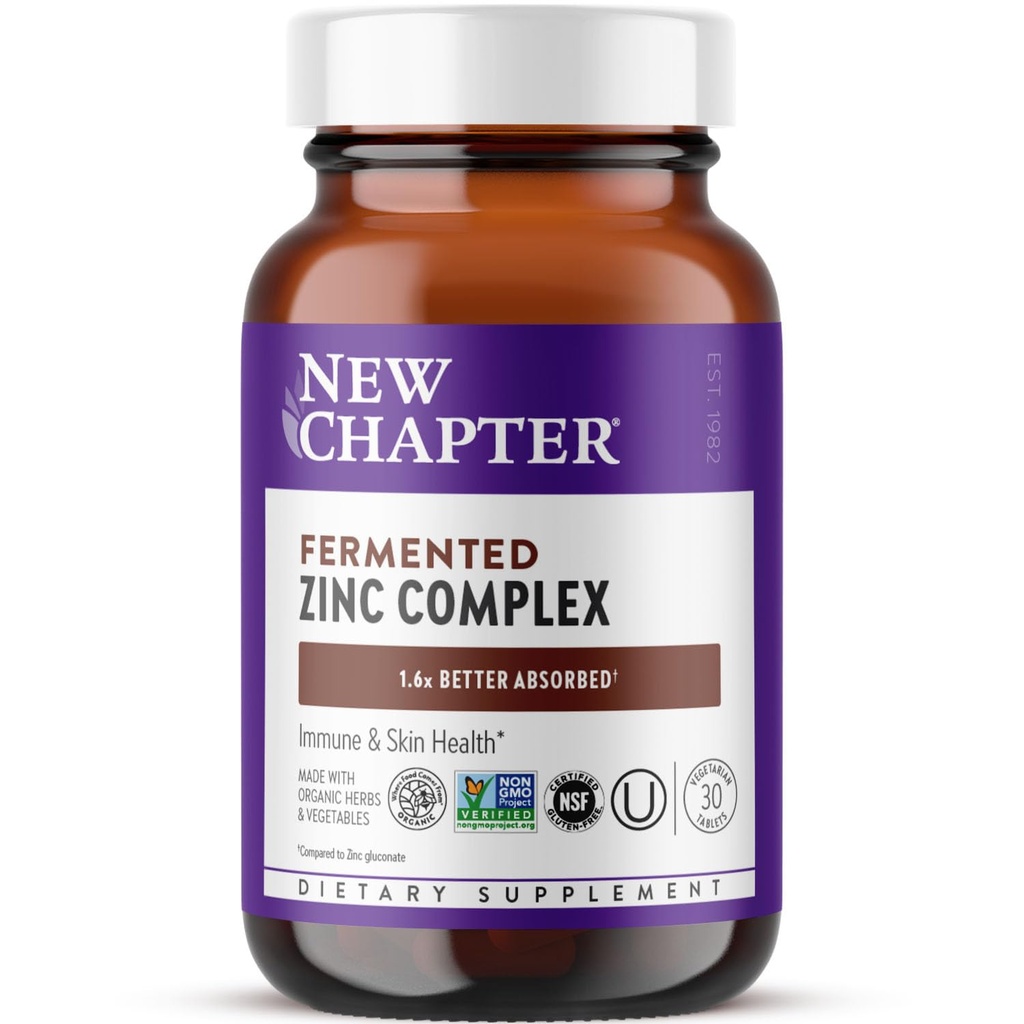 Νέο κεφάλαιο συμπλήρωμα ψευδάργυρου, Fermented σύμπλοκο ψευδάργυρου, ένα καθημερινά για την ανοσοποιητική υποστήριξη + την υγεία του δέρματος, ορυκτής ισορροπίας Φόρμουλα πλούσια σε χαλκό, εύκολο να καταπιούν & Digest, 30 Count (1 μήνας εφοδιασμού)