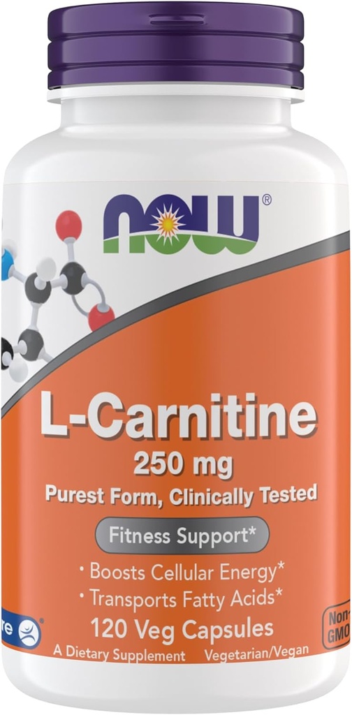 Şimdi Supplements, L-Carnitine 250 mg, Purest Form*, Amino Asit*, Fitness Destek *, Metabolik Destek 120 Vejetaryen Capsules, Gluten Free, Vegan, Kosher, Non-GMOMO