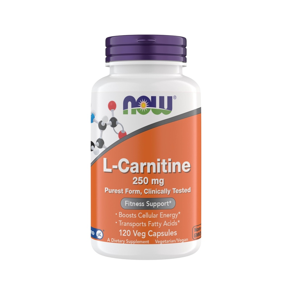 Şimdi Supplements, L-Carnitine 250 mg, Purest Form*, Amino Asit*, Fitness Destek *, Metabolik Destek 120 Vejetaryen Capsules, Gluten Free, Vegan, Kosher, Non-GMOMO