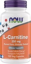 Şimdi Supplements, L-Carnitine 250 mg, Purest Form*, Amino Asit*, Fitness Destek *, Metabolik Destek 120 Vejetaryen Capsules, Gluten Free, Vegan, Kosher, Non-GMOMO