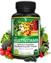 Poent Garden Adult Multivitamin for Women & Men, 42 Φρούτα & Λαχανικά Plus Προβιοτικά, Υποστηρίζει Μεταβολισμός & ανοσοποιητικό σύστημα, Καθημερινή Πολυβιταμίνη για Άνδρες & Γυναίκες Μη ΓΤΟ, 90 Tabs, 30 Υπηρεσίες