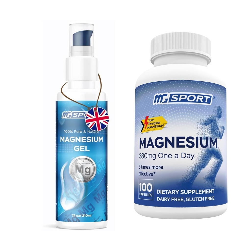 Yüksek Aborpsiyon Magnezyum Supplement (100 Kont) ve Gel Leg Cramps ve Sore Kass