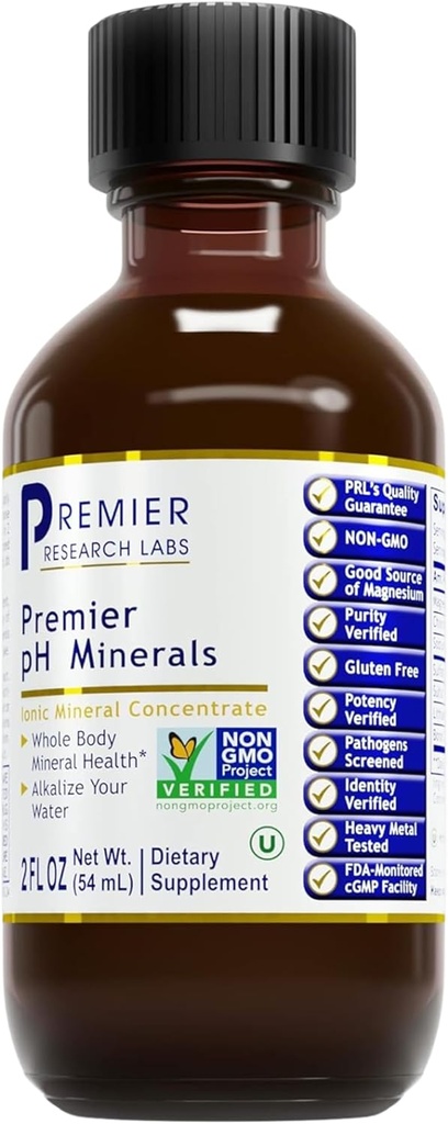 Premier Research Labs Premier pH Mineralleri - Trace Mineralleri, Trace Mineralleri, Su için Mineraller, Magnezyum Supplement for Distilled Water, Ters Osmosis Water, Liquid Mechanic - 2 fl oz
