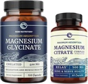 Magnezyum Glycinate 400 mg (120ct) & Magnezyum Citrate 500 MG (60ct) | Yüksek Aborpsiyon, Calm, Rahatlama, Digestion & Muscle Support | Non-GMO Vitamin ve Mineral Planlama