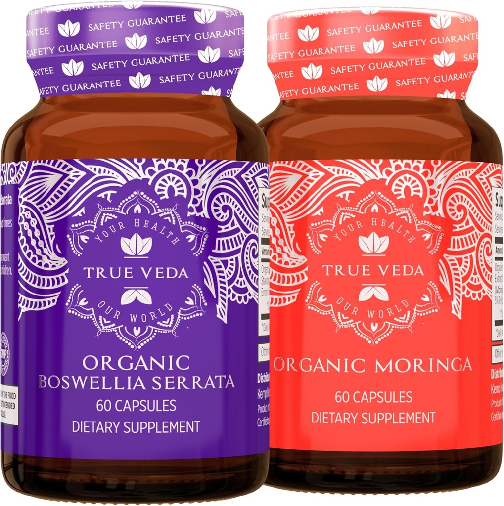 True Veda Boost Sche USDA Organic | Multi-Award-Winning | Boswellia Serrata | Moringa Capsules
