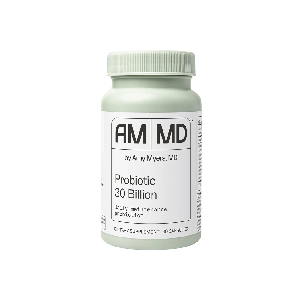 Amy Myers MD Probiotics 30 Billion CFU - Supports Digestive Health, Gut Microbiome & Immune Function - 14 Strains - Dairy-Free, Gluten-Free - 30 Capsules (30 Servings)