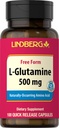 Lindberg L Glutamine Capsules for Women and Men | 500 mg | 100 Pills | Free Form Supplement | Non-GMO, Gluten Free