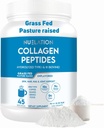 Unflavored Grass-Fed Collagen. Protein Toz 1LB, 45 Hizmet. Tip 1 & 3 Hidrolyzed Bovine Collagen for women & men. 10g Collagen Toz & 9g Protein Cilt, Saç, Nail Destek