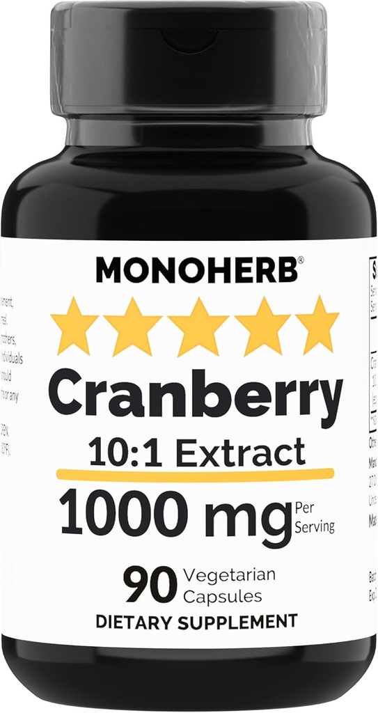 MONOHERB Cranberry Extract 1000 mg - 90 Vegetarian Capsules
