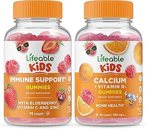 Lifeable Immune Support Kids +uba with Vitamin D Kids, Gummies Sche - Great Tasting, Vitamin Supplement, Gluten Free, GMO Free, Chewable Gummy