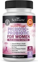 Kadınlar için prebiyotikler ve Probiyotikler - Black Cohosh ve Red Clover for Gut, Vaginal ve Immune Health Support, Whole Food Digestive Enzymes Capsules, Lactobacillus Probiyotik Supplement, 60 Count