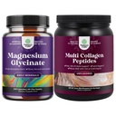 Yüksek Abhidrasyon Magnezyum Glycinate Capsules for Calming Sleep Plus Kas Bone & Nerve Support and Multi Collagen Protein Toz for Women and Men - Hair Skin and Nails Vitamins