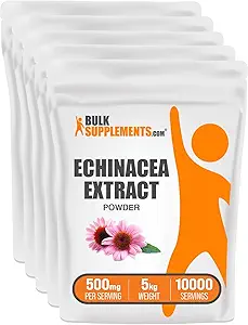 BulkSupplements.com Echinacea Extract Toz - Echinacea Extract, Herbal Supplement for Immune Support - Vegan & Gluten Free, 500 mg per Service, 1kg (2.2 lbs) (Paket of 5)