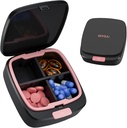 Günlük Pill Box 4 Times a Day, Small Pill Case, Travel Pill Organizer, 4 Karşılaştırmalı Kompakt Pill Konteynerleri Vitamin, Tıp, Tamam, Fish Oil, Pink