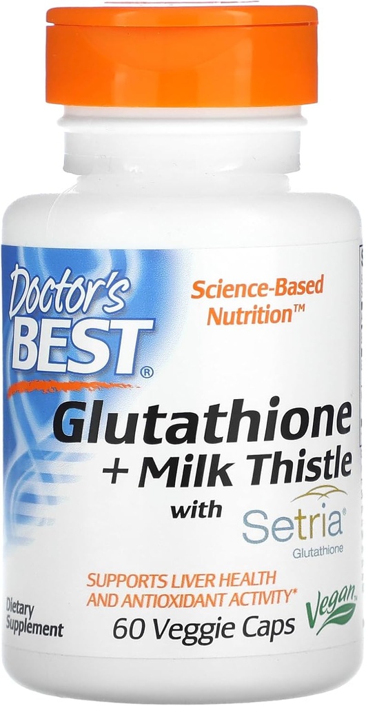 Doktor'un En İyi Glutathione + Süt Butle, Destekler Liver & Antioxy Activity, Non-GMO, Gluten Free, Soy Free, Vegan 60 Veggie Caps