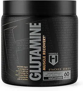 HOSSTILE Glutamine, Erkekler ve Kadınlar için L Glutamine Toz, Geliştirilmiş Kas Kurtarma, Protein Synthesis, Post Workout Recovery Drink, Unflavored, 60 Hizmetler