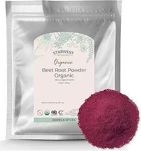 Starwest Botanicals Βιολογική σκόνη ρίζας τεύτλων για άνδρες και γυναίκες - Χρήση για χυμό, smoothies, & Tea, Φυσική υποστήριξη ενέργειας, ρίζα τεύτλων εδάφους, Certified Kosher, μη GMO - Μαζική τσάντα 1 lb