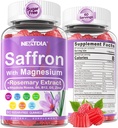 Σαφράν με Γλυκινικό Μαγνήσιο Gummies, 2 Μήνες Προμήθεια -Δωρεάν Ζάχαρη Μαγνήσιο 400/200mg w/Saffron,Rοδιόλα, Ροσεμάριο, B6,B12,D3 για S-leep, Ήρεμη, Focus, Χαλαρώστε, Νεύρο, Μελατονίνη Δωρεάν Gummies