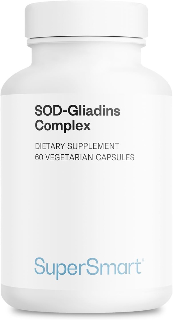 Supersmart SOD-Gliadins Kompleksi Günde 500 mg (Yüksek Potency) - Superoksit Dismutase Supplement - Melon Tür & Anti |oxy Non-GMO - 60 Vegetarian Capsules