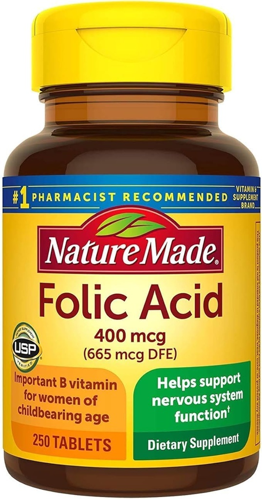 Panichari Nature Made Folic Acid 400mcg, 250 δισκία