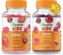 Lifeable çinko Kids + Iron & Vitamin C Kids, Gummies Sche - Great Tasting, Vitamin Supplement, Gluten Free, GMO Free, Chewable Gummy