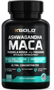 Ashwagandha 5.000 mg + Maca Root Black, Red, Sarı 4.000 mg, Rhodiola & L-Theanine: 30:1 Ashwagandha Capsules, 20:1 Extract Maca Roots - Supplement for Men and Women