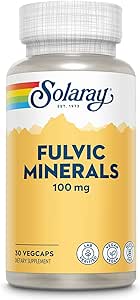 Solaray Fulvic Minerals 100 mg | Himalaya Shilajit | Sağlıklı Digestion, Skin & Brain Support | 30 VegCaps