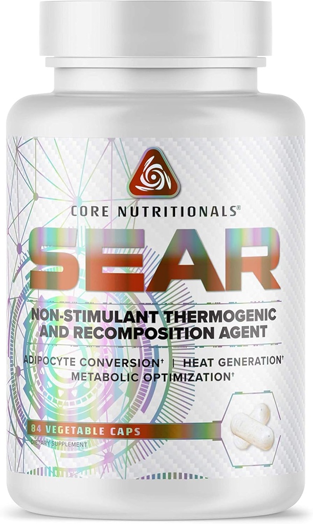 Core Nutritionals Sear Thermogenic & Recomposition Agent | No Stim Fat Burner | Kilo Yönetimi Desteği | Para Para Para Parametreleri ile | 84 Sebze Kapsülleri
