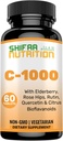 SHIFAA NUTRITION Hal Vitamin C-1000mg δισκία, 60 ημέρες προσφοράς. Συμπλήρωμα Ανοσολογικής Υποστήριξης με Βιταμίνη C, Elderberry, Quercetin, Rose HIPS & Rutin. Χορτοφαγικά, μη ΓΤΟ, Χωρίς ζάχαρη & Κετό Φιλικά